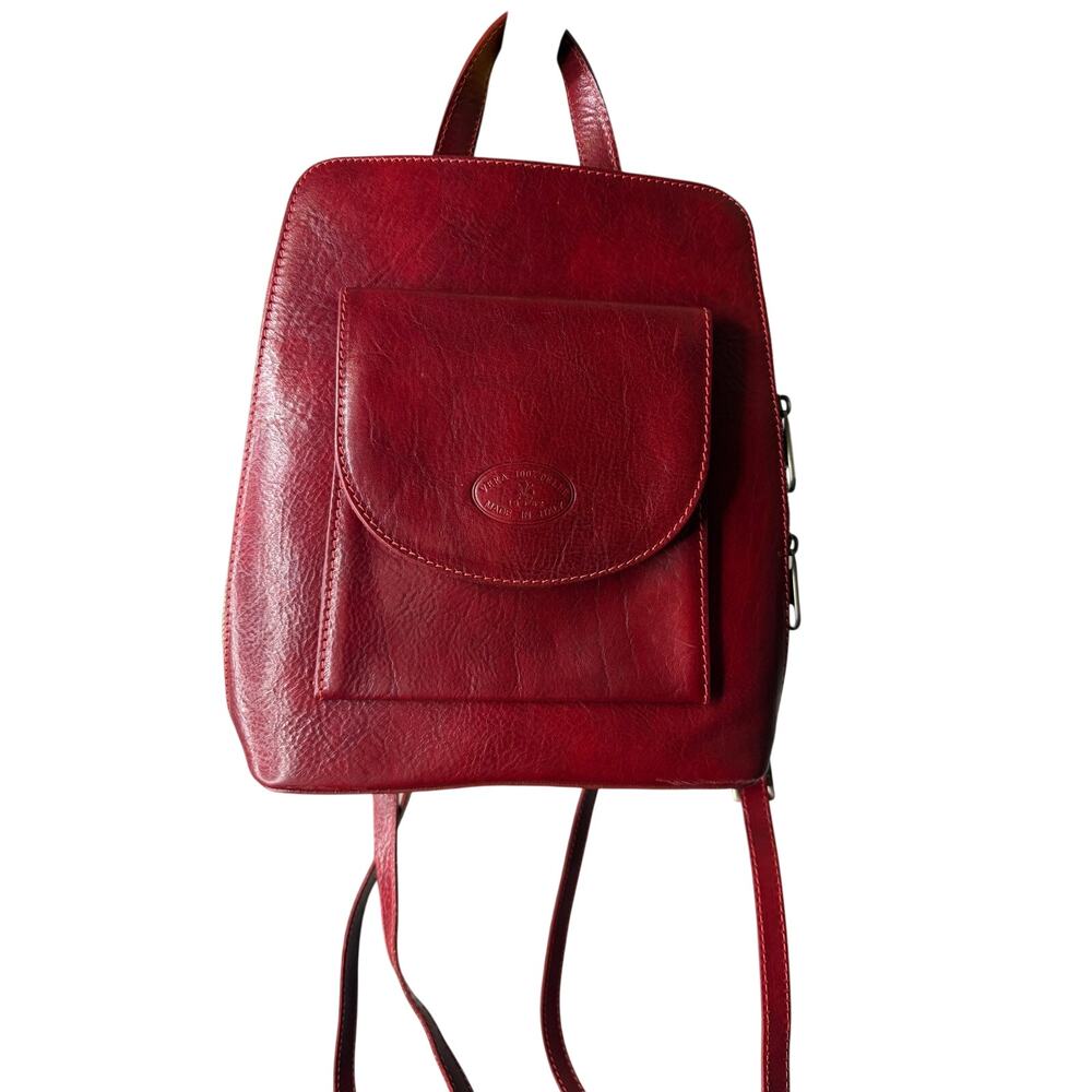 Vera Pelle Genuine Italian Leather Full Sized Backpack - Picture 2 of 11